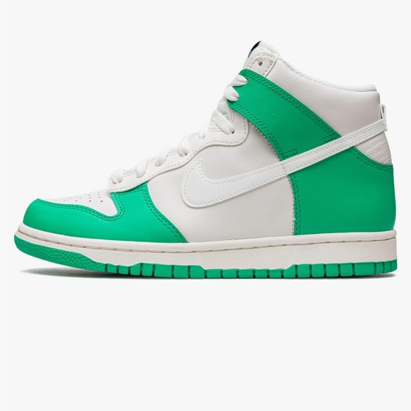 Nike Other - NIKE DUNK HIGH RETRO Size 5 Y Green and White High-Top Sneakers